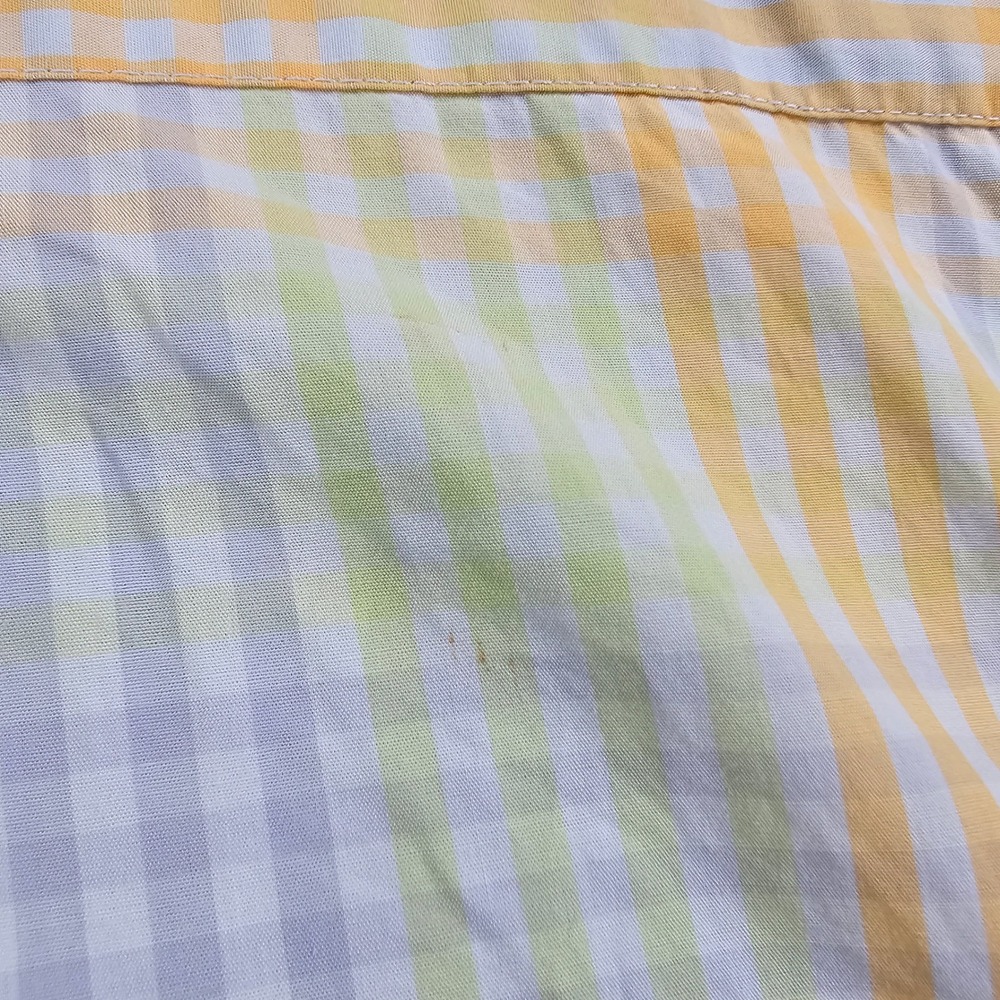 Phat Farm Button Down Shirt MENS XL Yellow Blue Plaid Vintage Y2K Streetwear - Picture 16 of 16